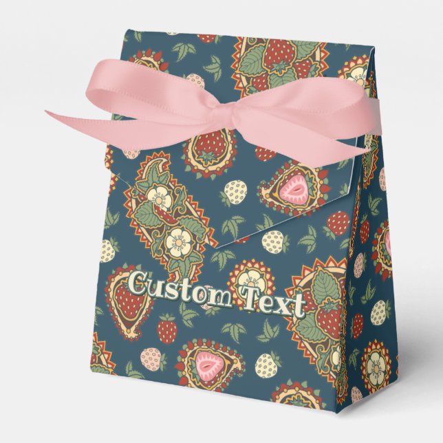 Caixinha De Lembrancinhas Strawberry Paisley Pattern Box (Frente)