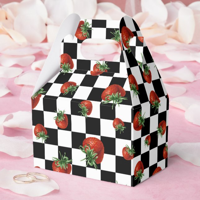 Caixinha De Lembrancinhas Strawberry Pattern (Casamento)