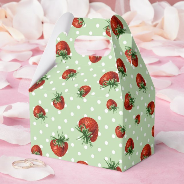 Caixinha De Lembrancinhas Strawberry Pattern (Casamento)