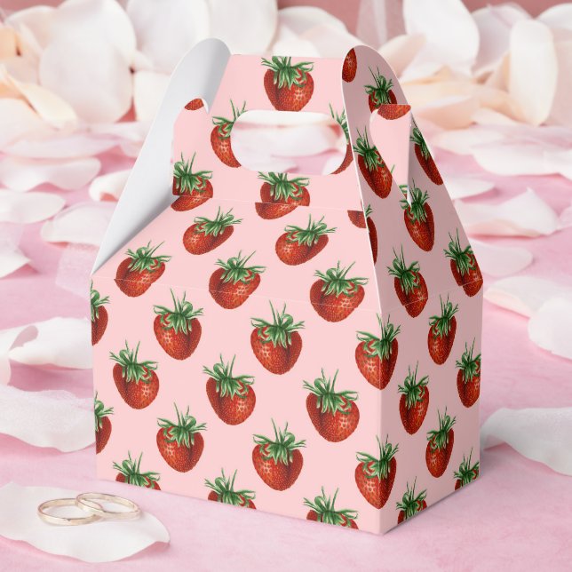 Caixinha De Lembrancinhas Strawberry Pattern (Casamento)