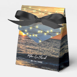 Caixinha De Lembrancinhas String Light Sunset Beach Weding Box