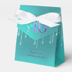 Caixinha De Lembrancinhas String Lights & Balloons Sweet 16 TealPurple ID473