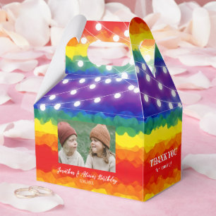 Caixinha De Lembrancinhas String Lights Foto Colorida Aniversário