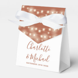 Caixinha De Lembrancinhas String Lights Script Terracotta Weding