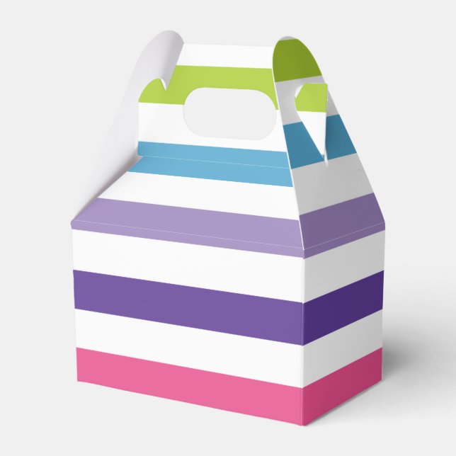 Caixinha De Lembrancinhas Stripes Arco-íris (Frente)