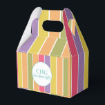 Caixinha De Lembrancinhas Stripes Coloridas Nome do Monograma<br><div class="desc">Caixa de Favorecimento do Nome do Monograma com Stripes Coloridas. Personalize com seu nome e suas iniciais.</div>