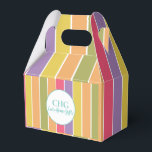 Caixinha De Lembrancinhas Stripes Coloridas Nome do Monograma<br><div class="desc">Caixa de Favorecimento do Nome do Monograma com Stripes Coloridas. Personalize com seu nome e suas iniciais.</div>