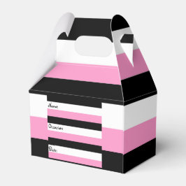 Caixinha De Lembrancinhas Stripes Pretas, Rosa e Brancas