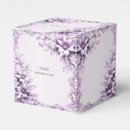 Caixinha De Lembrancinhas Stylish Purple Flowers Favor Box