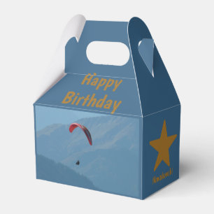 Caixinha De Lembrancinhas Suiça Paraglider Voando Blue Birday Diversão