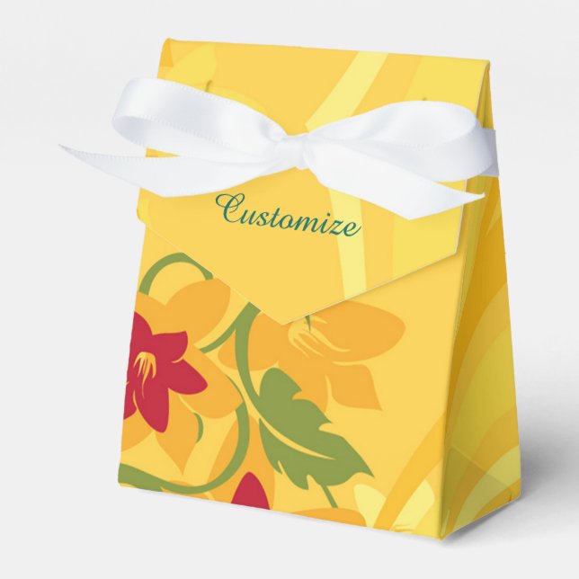 Caixinha De Lembrancinhas Sunny Summer Yellow Floral Tent Box (Frente)