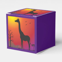 Sunset Giraffe Party Favor Box