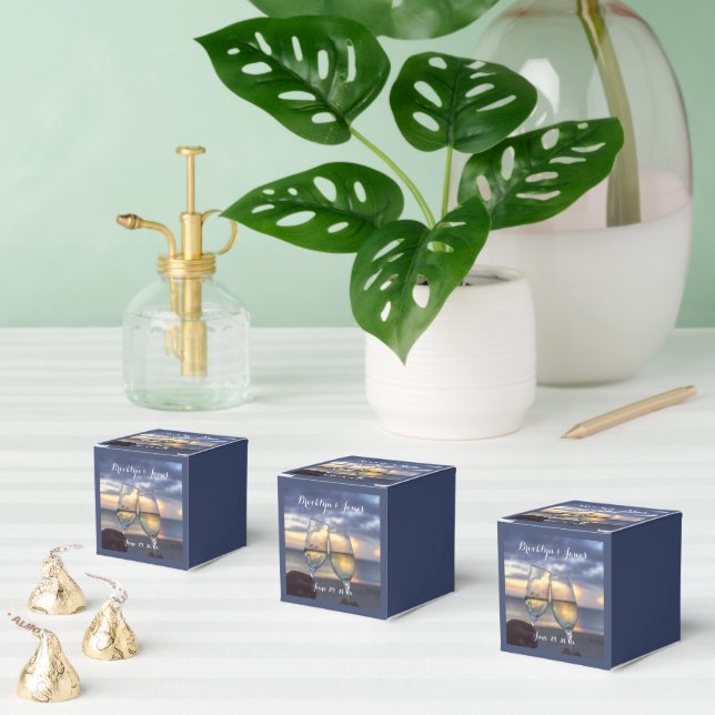 Caixinha De Lembrancinhas Sunset On Beach Blue Weds Boxes (Múltiplo)
