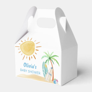Caixinha De Lembrancinhas Surfboard Sunshine Beach Palm Chá de fraldas