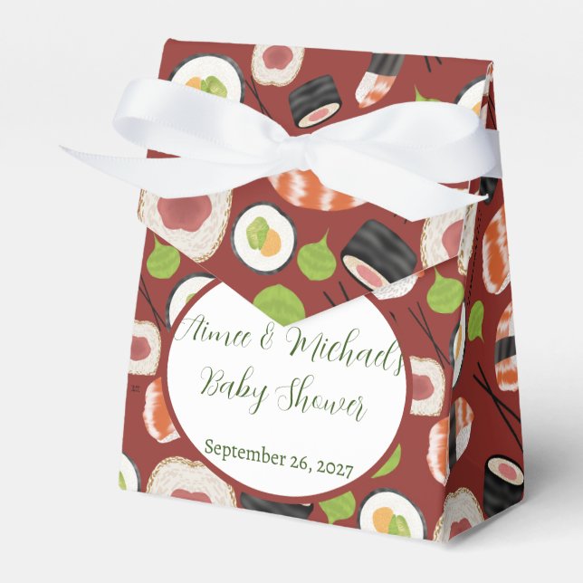 Caixinha De Lembrancinhas Sushi Chá de fraldas neutro por sexo (Frente)