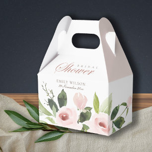 CAIXINHA DE LEMBRANCINHAS SUTIL ROSA FLORAL DE ROSA PÊSSEGO BRANCO NOIVADO