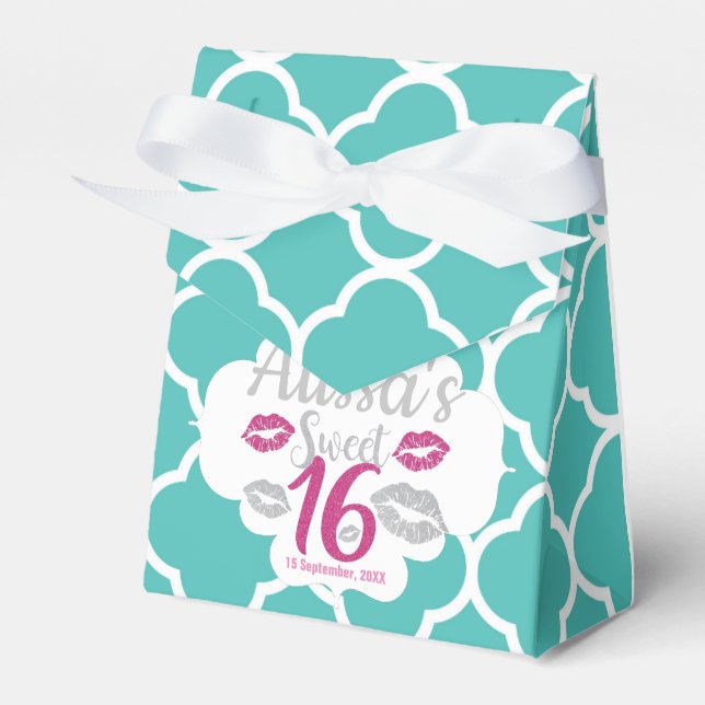 Caixinha De Lembrancinhas Sweet 16 Birthday Favor Box (Frente)