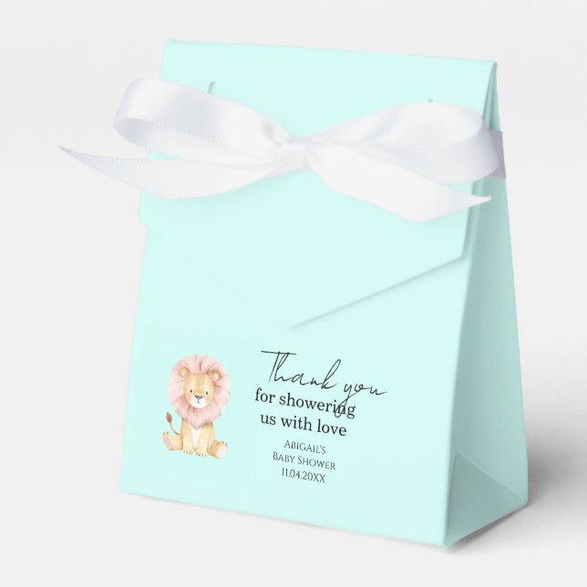 Caixinha De Lembrancinhas Sweet Lion Baby Shower Favor Box (Frente)