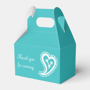 Caixinha De Lembrancinhas Sweet Paisley Hearts in Turquoise Favor Box