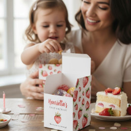 Caixinha De Lembrancinhas Sweet Strawberry First Birthday Favor Box