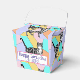 Caixinha De Lembrancinhas Tabby Cat Pastel Birthday Cats Cake Favor Box