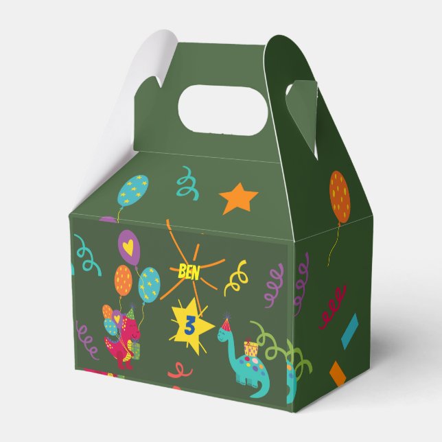 Caixinha De Lembrancinhas Tabuleiro de crianças do Dinossauro (Frente)