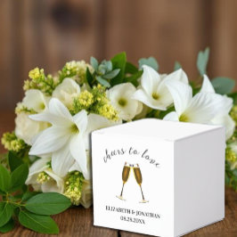 Caixinha De Lembrancinhas Taças de Champanhe Brindando ao Amor