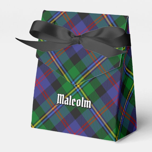 Caixinha De Lembrancinhas Tartan do Clã Malcolm (Frente)