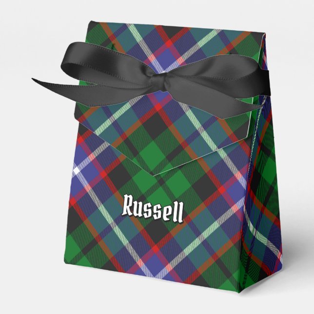 Caixinha De Lembrancinhas Tartan do Clã Russell (Frente)