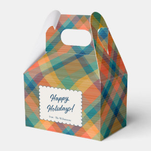 Caixinha De Lembrancinhas Tartan Xadrez Natal Nome Personalizado Natal