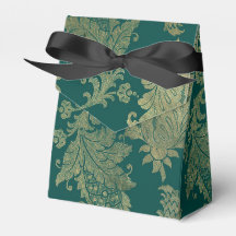 Teal e Dourado Damask