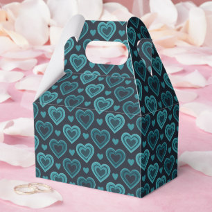 Caixinha De Lembrancinhas Teal Hearts