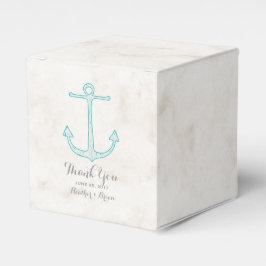 Caixinha De Lembrancinhas Teal Rustic Anchor Wedding