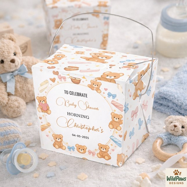 Caixinha De Lembrancinhas Teddy Bear Baby Shower Boy | Cute Blue Bear (Teddy Bear Baby Shower Boy | Cute Blue Bear Favor Boxes
)
