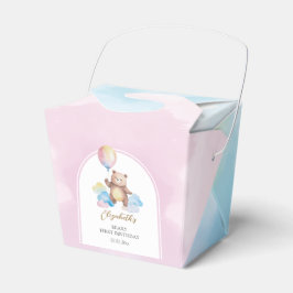 Caixinha De Lembrancinhas Teddy Bear Balloon Clouds Beary First Birthday