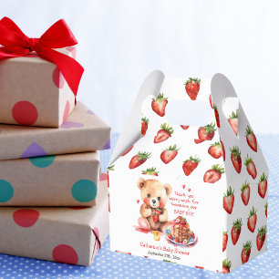 Caixinha De Lembrancinhas Teddy Bear Strawberry Pancake BrunChá de fraldas