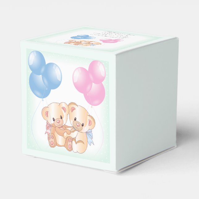 Caixinha De Lembrancinhas Teddy Bears Baby Gender Revement Party (Verso)
