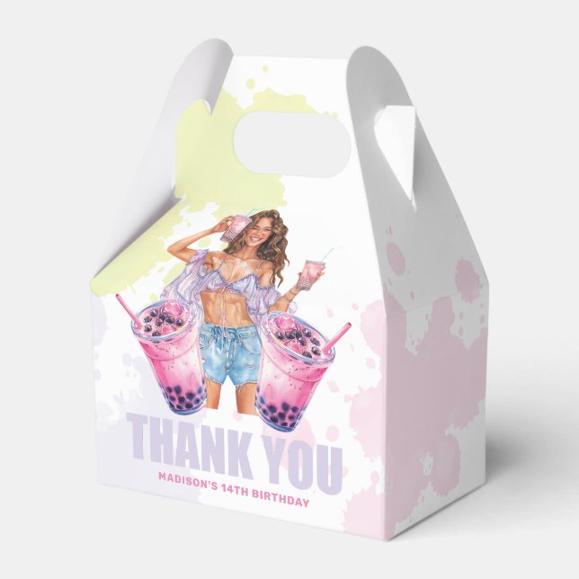 Caixinha De Lembrancinhas Teenage Boba Tea Custom (Frente)