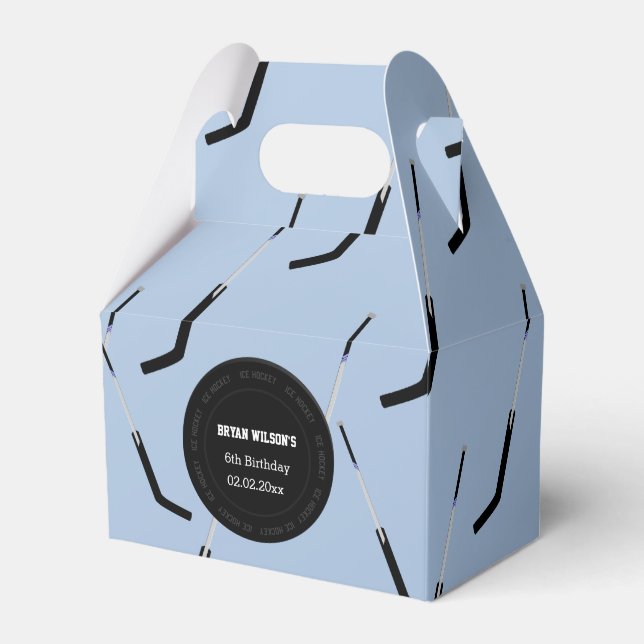 Caixinha De Lembrancinhas Tema personalizado de Hóquei em Gelo (Frente)