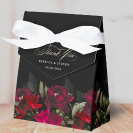 Caixinha De Lembrancinhas Tenda de casamento floral floral vermelha-escura