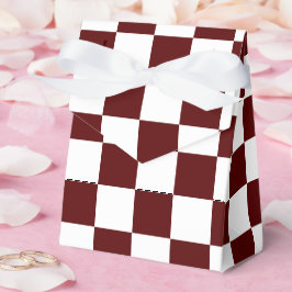 Caixinha De Lembrancinhas Tenda de Cor Marrom com Padrão de Quadrado Branco