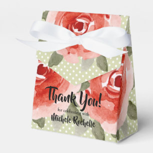 Caixinha De Lembrancinhas Tenda Floral de Rosas Vermelhas em Aquarela