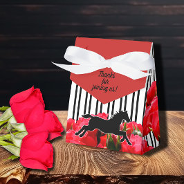 Caixinha De Lembrancinhas Tenda Listras de Cavalo Derby Rosas Vermelhas Aqua