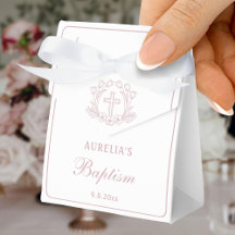 Tenda Pequena Cruz Floral Rosa Simples para Batism