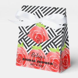 Caixinha De Lembrancinhas Tendas Derby de Rosas Pretas e Listras Brancas