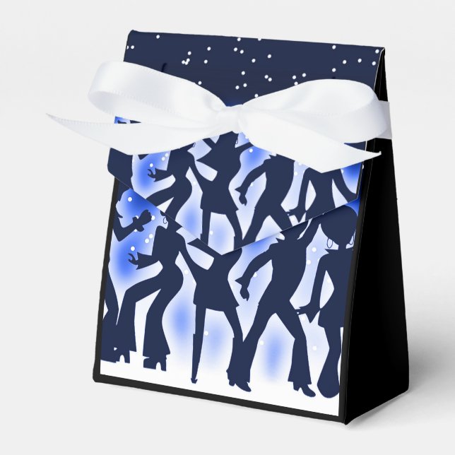 Caixinha De Lembrancinhas Tent Azul de Partida de Dança Retroativa (Frente)