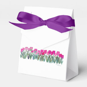 Caixinha De Lembrancinhas Tent Favor Boxes Primavera Rosa Tulipas