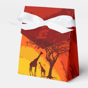 Caixinha De Lembrancinhas Tent Paper Favor Box African Safari Giraffe Sun