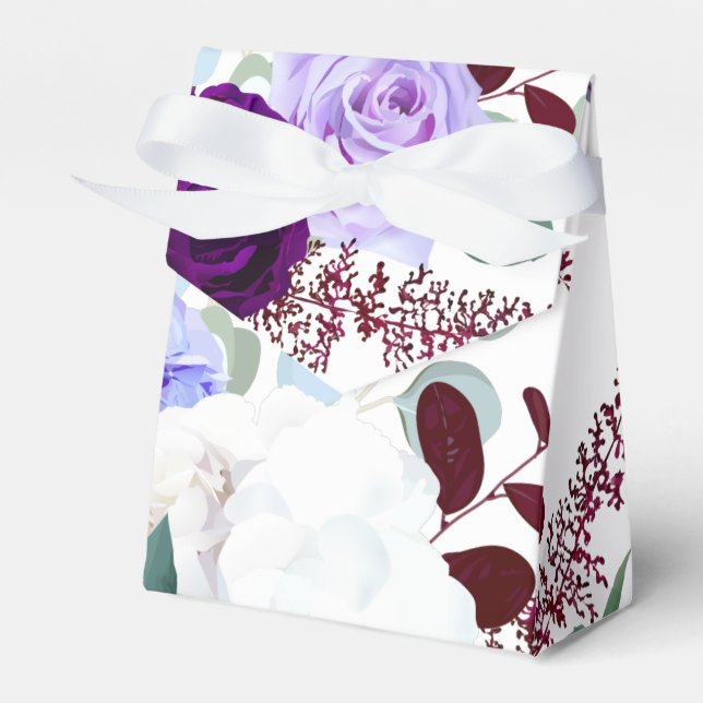 Caixinha De Lembrancinhas Tent Paper Favor Box Hibiscus em Branco (Frente)