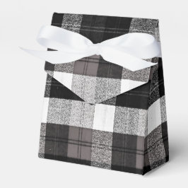 Caixinha De Lembrancinhas Tent Paper Favor Box Xmas Baffalo Xadrez Negra Whi